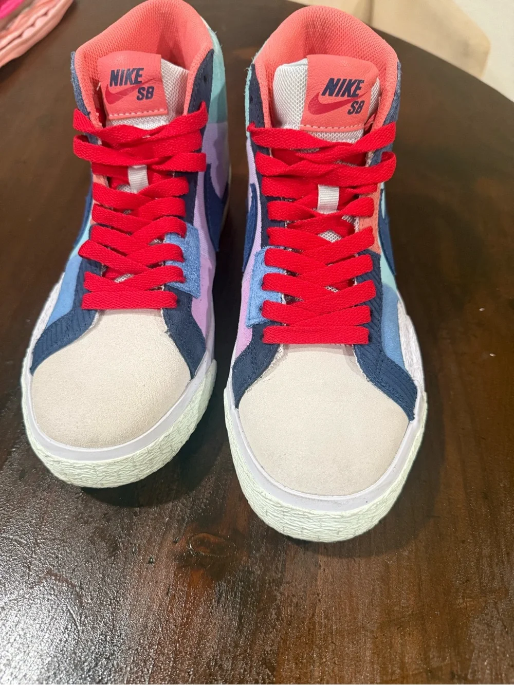 Colorblock High-Top Nike Sneakers - Pink, Mint & Navy